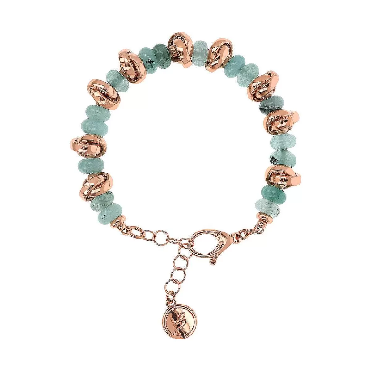 Sale Bracciale Con Maglie Intrecciate E Pietre Naturali Bracciali