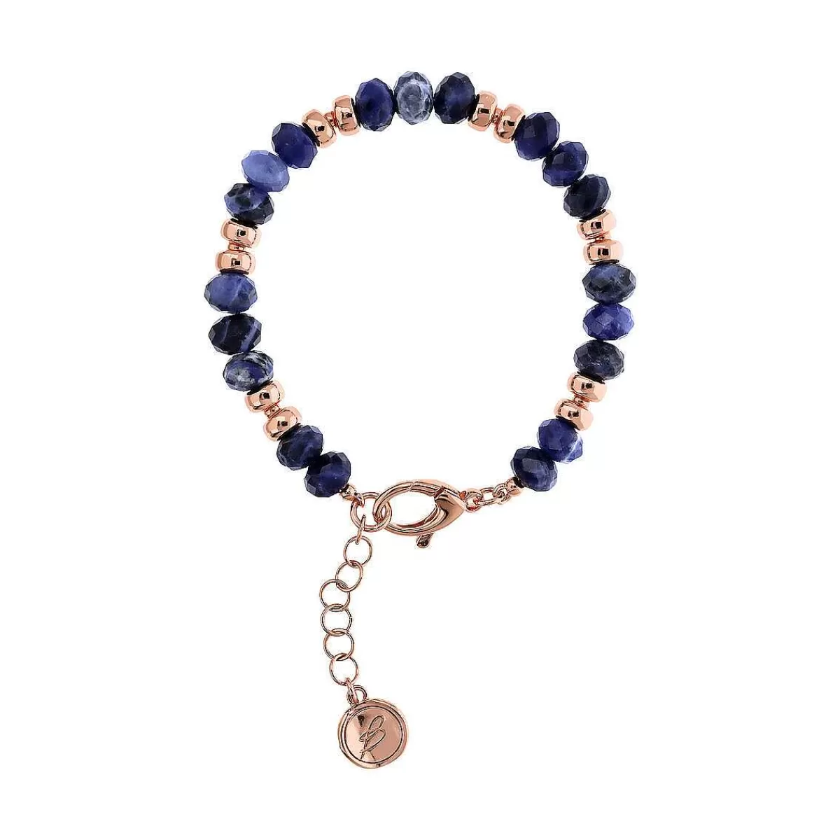 Online Bracciale Con Rondelle Dorate Rose E Pietre Naturali Sfaccettate Bracciali