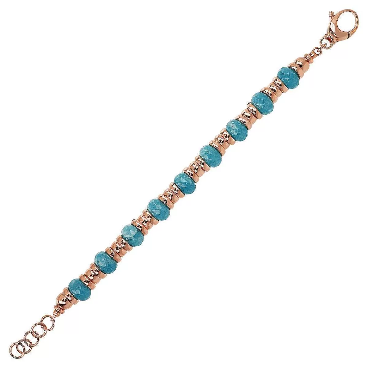 Cheap Bracciale Con Rondelle Golden Rose E Pietra Naturale Sfaccettata Bracciali