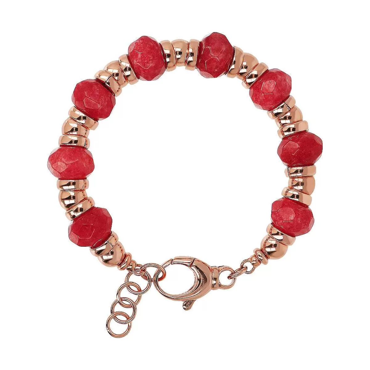 Cheap Bracciale Con Rondelle Golden Rose E Pietra Naturale Sfaccettata Bracciali