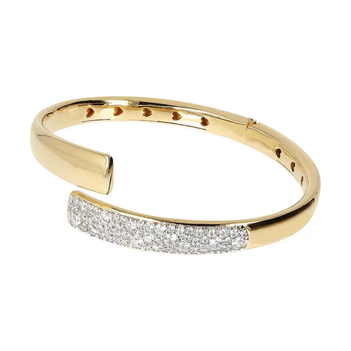 Hot Bracciale Contrarie Dorato Con Pave Di Cubic Zirconia Bracciali