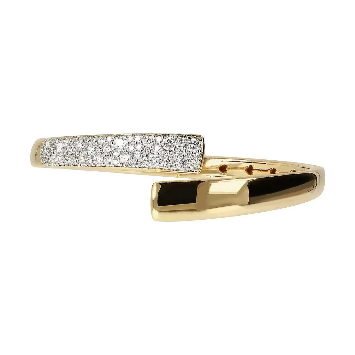 Hot Bracciale Contrarie Dorato Con Pave Di Cubic Zirconia Bracciali
