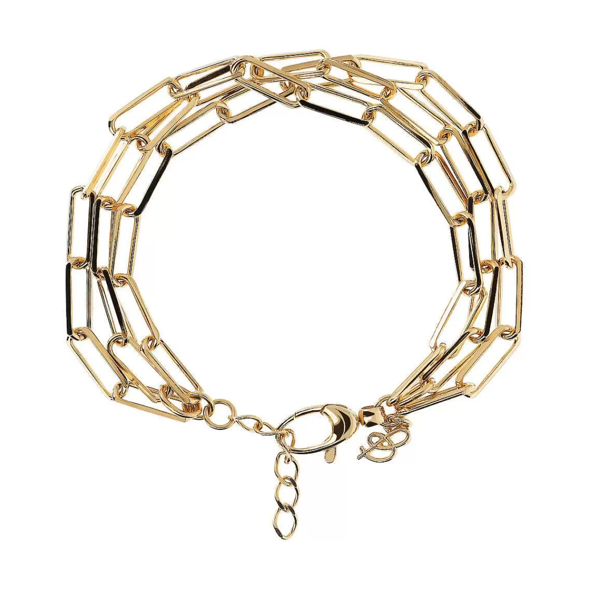 Cheap Bracciale Multifilo Dorato Con Catena Forzatina Allungata Bracciali