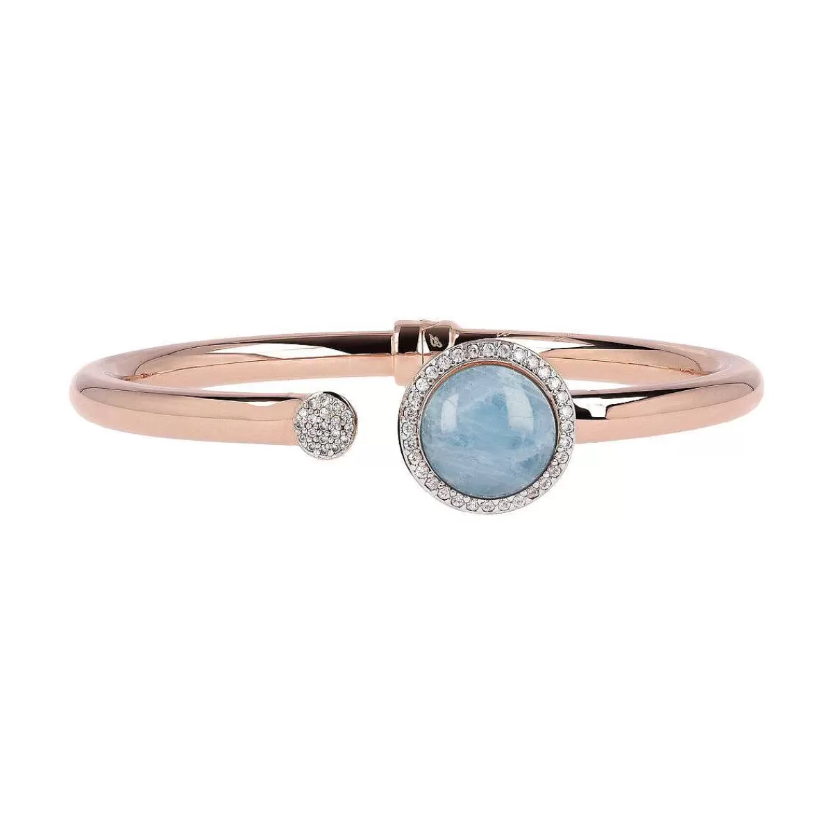 Best Sale Bracciale Rigido Con Pietra Naturale Tonda E Pave Di Cubic Zirconia Bracciali