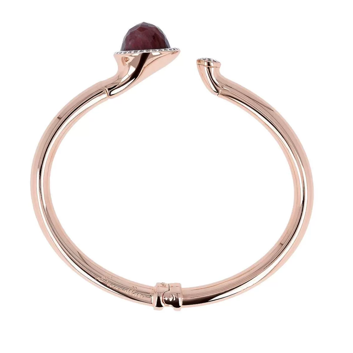 Best Sale Bracciale Rigido Con Pietra Naturale Tonda E Pave Di Cubic Zirconia Bracciali