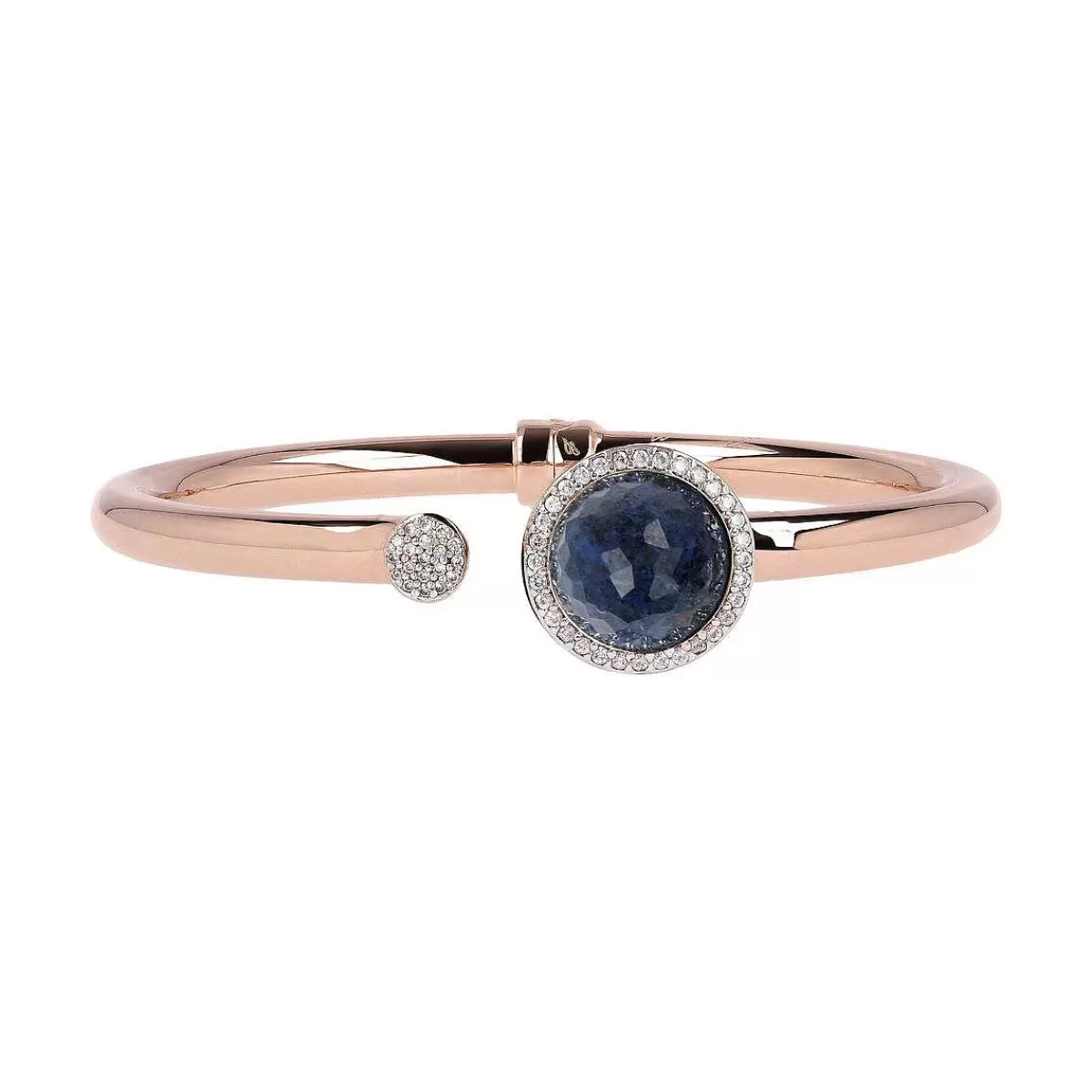 Best Sale Bracciale Rigido Con Pietra Naturale Tonda E Pave Di Cubic Zirconia Bracciali