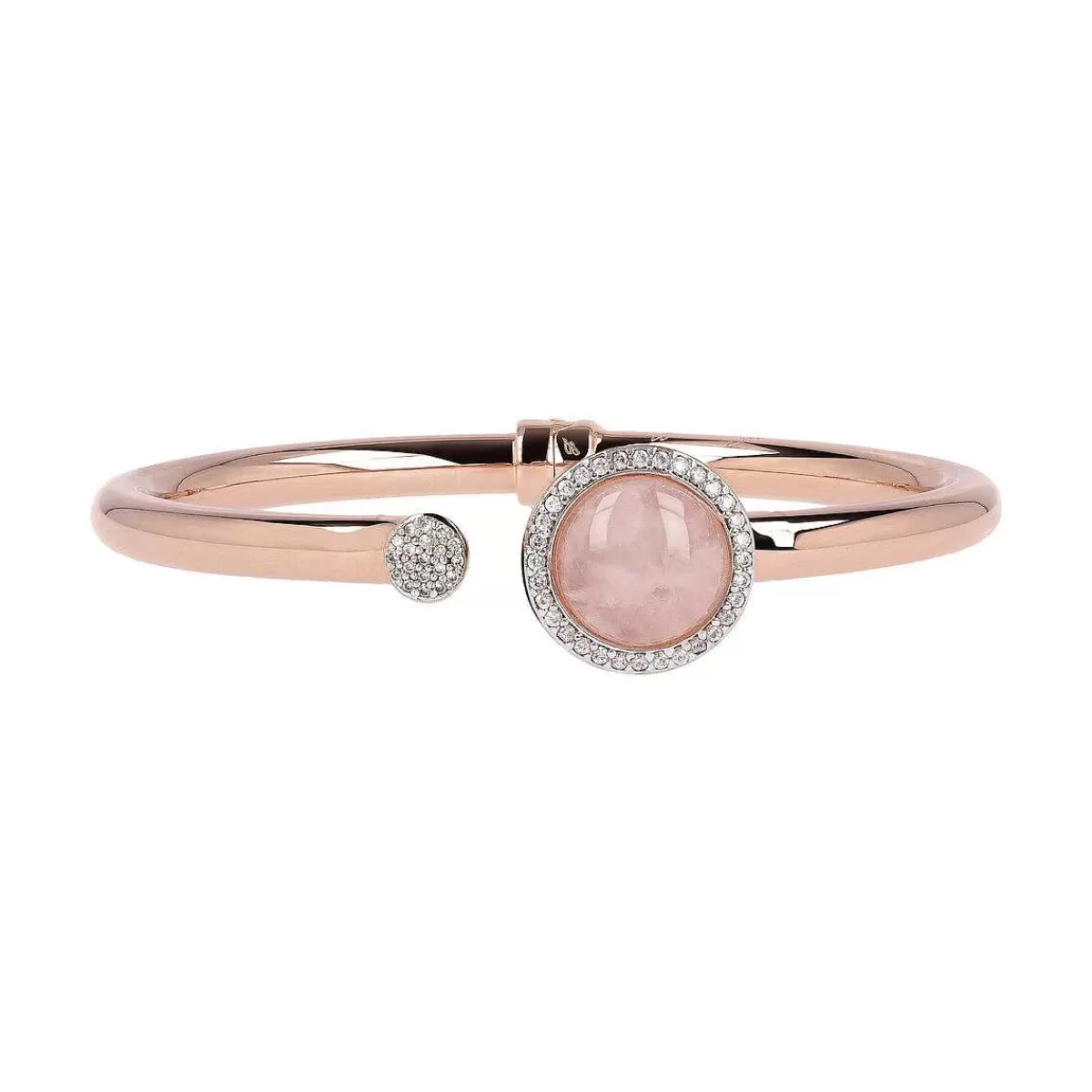 Best Sale Bracciale Rigido Con Pietra Naturale Tonda E Pave Di Cubic Zirconia Bracciali