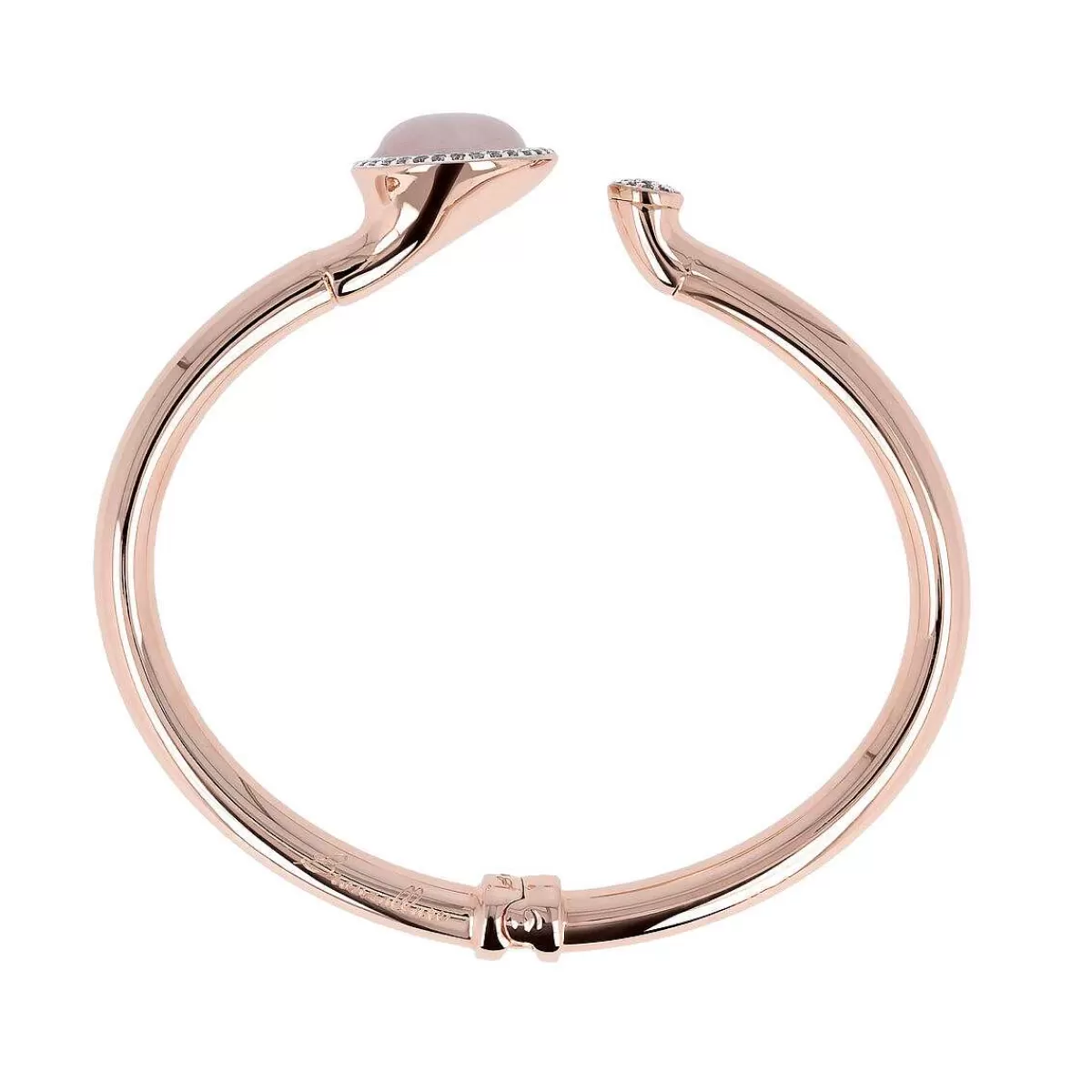 Best Sale Bracciale Rigido Con Pietra Naturale Tonda E Pave Di Cubic Zirconia Bracciali