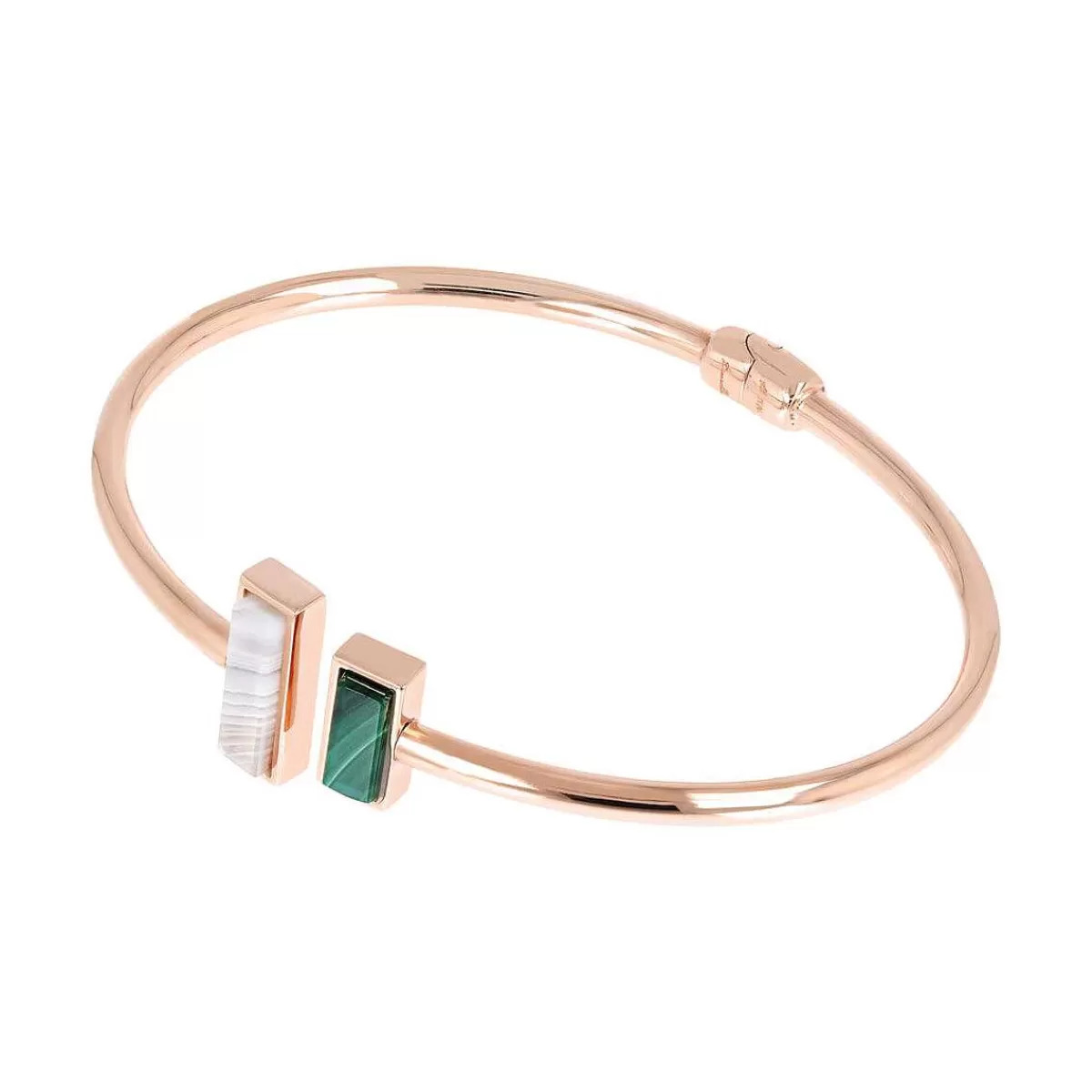Best Sale Bracciale Rigido Contrarie Con Pietre Naturali Rettangolari Bracciali