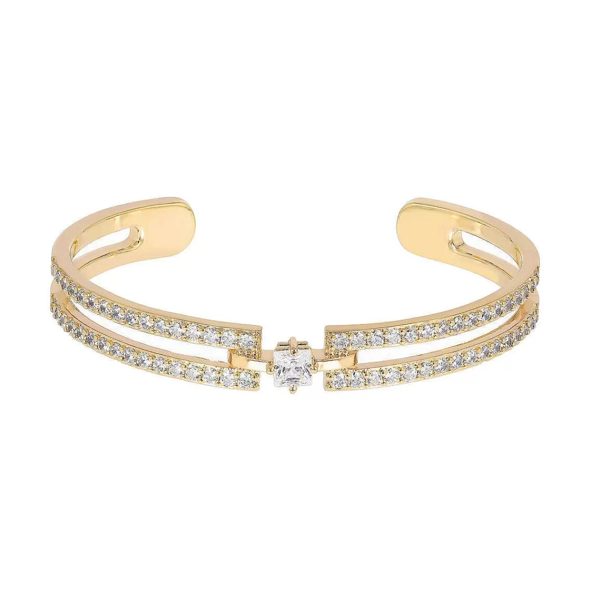 Cheap Bracciale Rigido Dorato Con Zirconi Bracciali