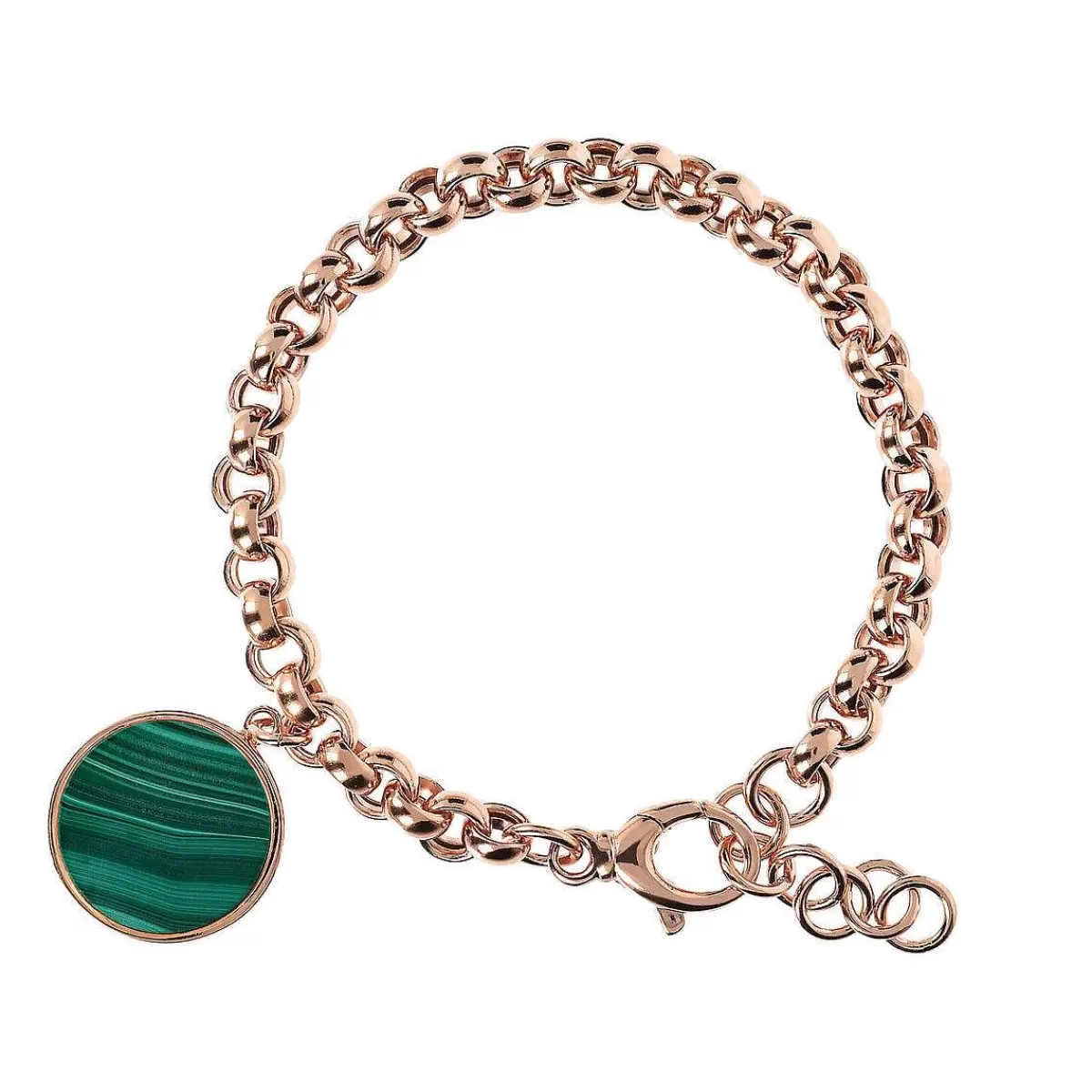 Fashion Bracciale Rolo A Catena Con Pendente A Disco In Pietra Naturale Bracciali