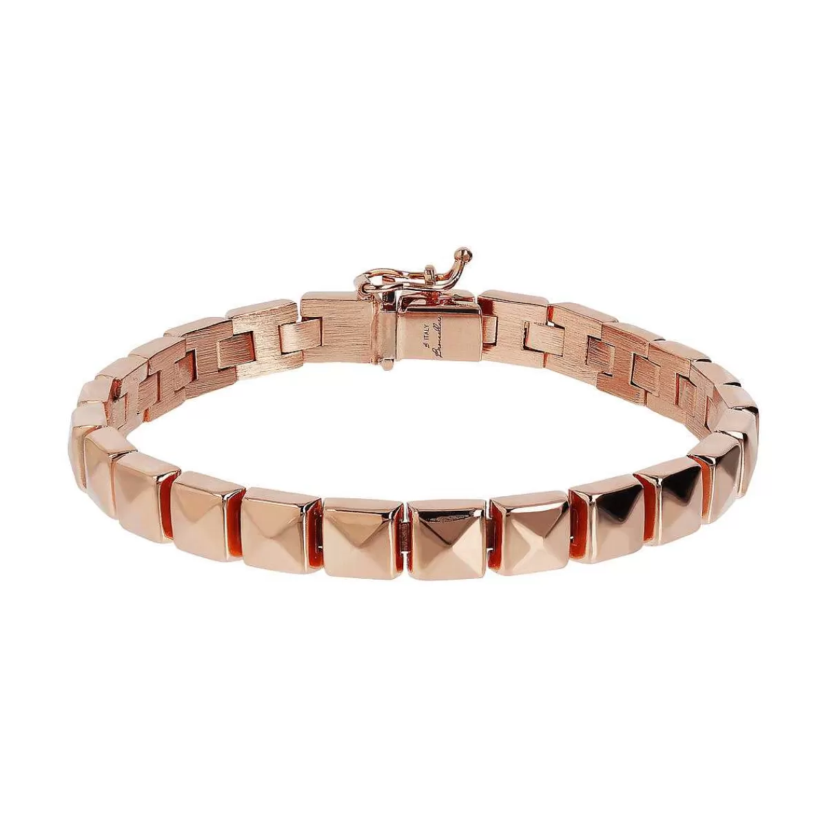 Outlet Bracciale Semirigido Con Borchie Piramidali Bracciali