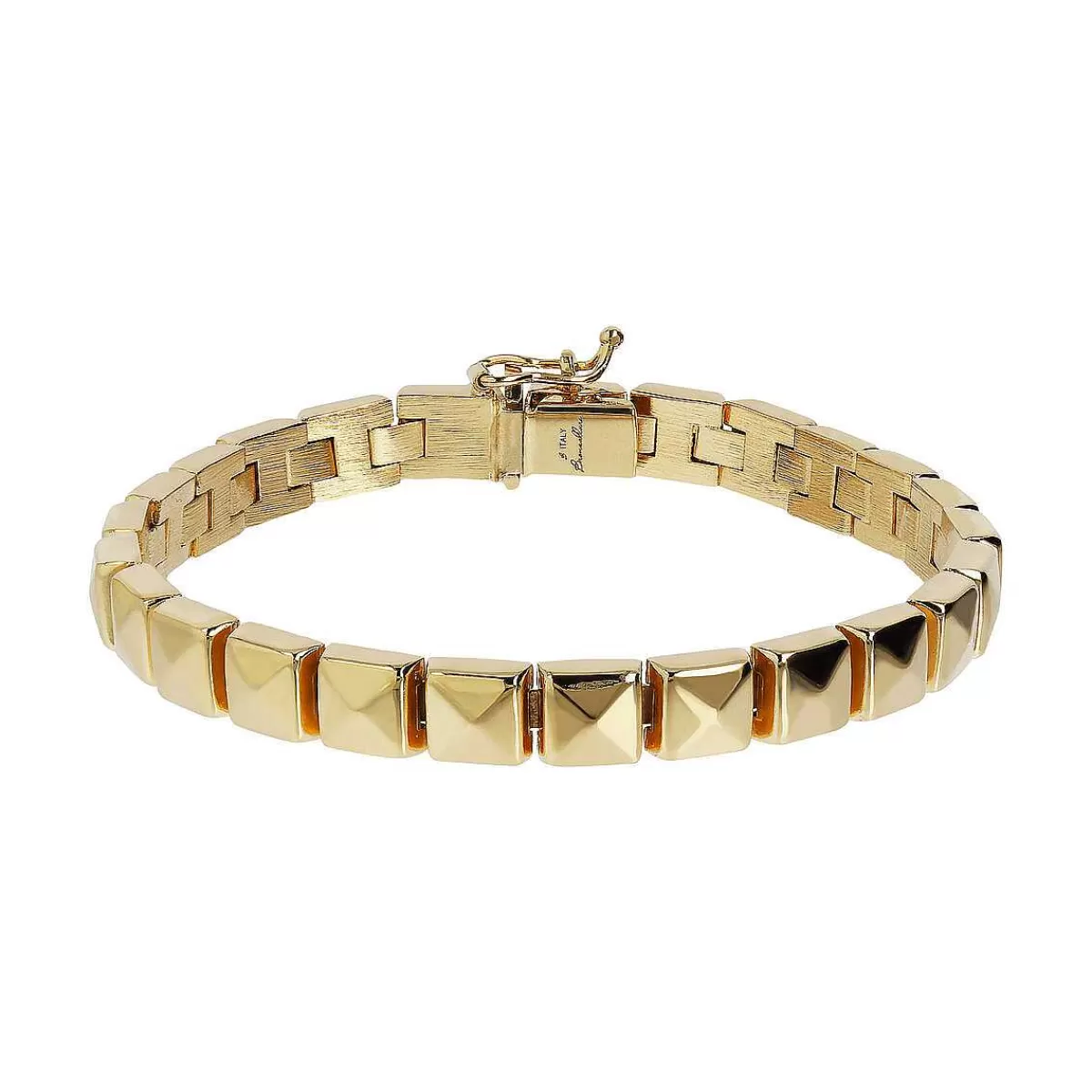 Outlet Bracciale Semirigido Dorato Con Borchie Piramidali Bracciali