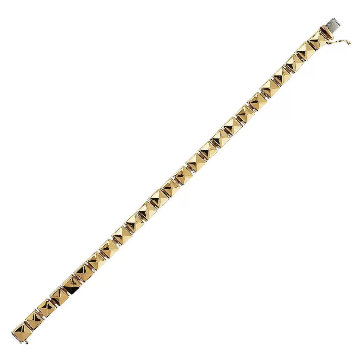Outlet Bracciale Semirigido Dorato Con Borchie Piramidali Bracciali