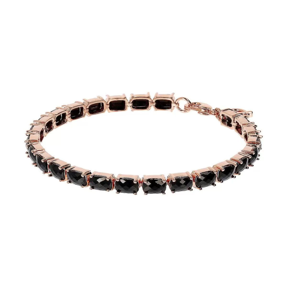 Cheap Bracciale Tennis Con Pietra Naturale Ovale Spinello Nero Bracciali