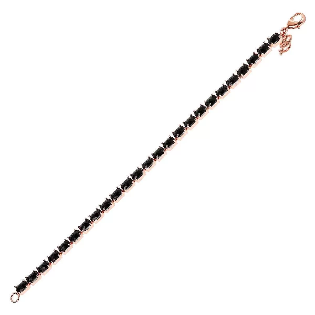 Cheap Bracciale Tennis Con Pietra Naturale Ovale Spinello Nero Bracciali