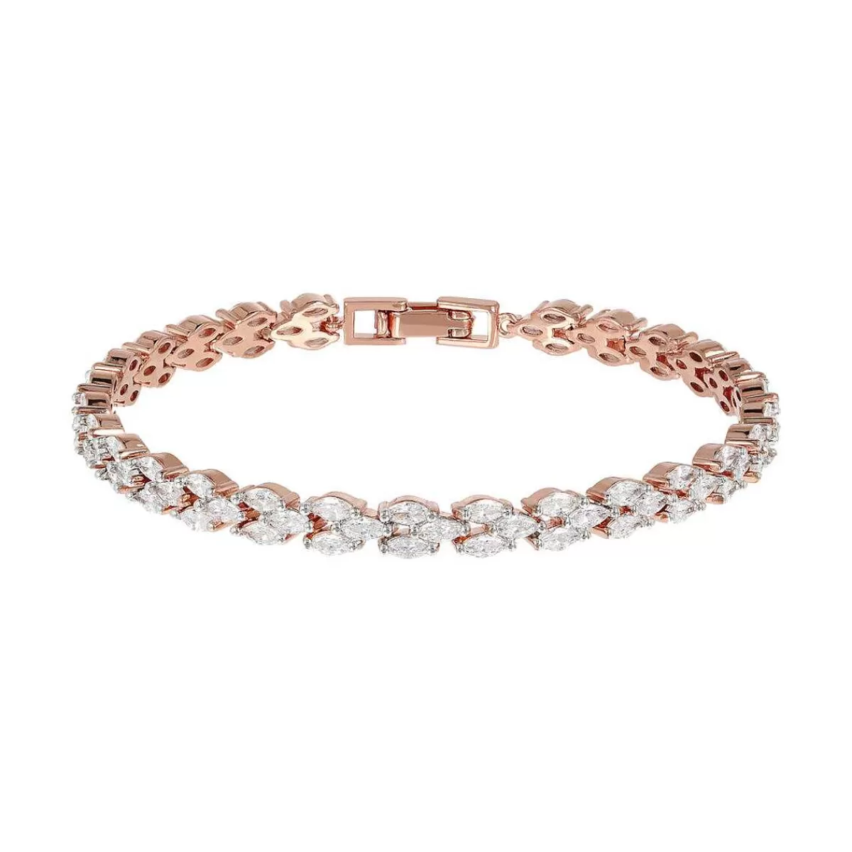 Discount Bracciale Tennis Design A Treccia Con Zirconi Cubici Bracciali
