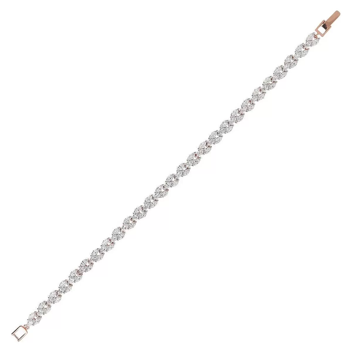 Discount Bracciale Tennis Design A Treccia Con Zirconi Cubici Bracciali