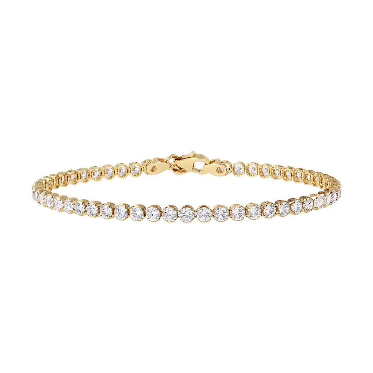 Shop Bracciale Tennis Dorato Con Zirconi Cubici Bracciali