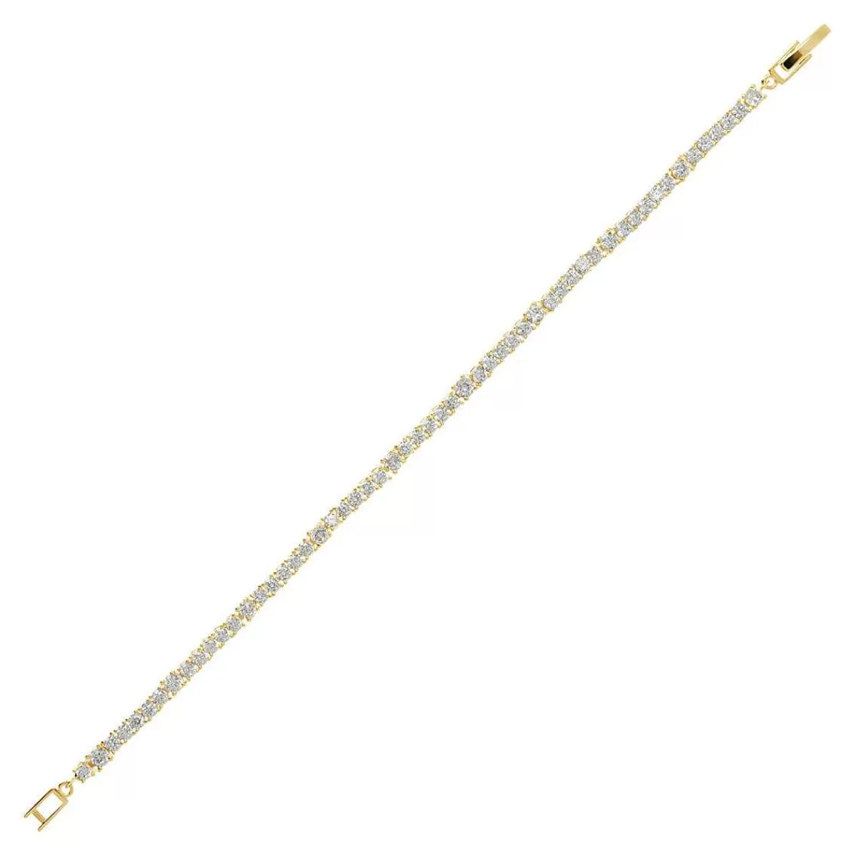 Outlet Bracciale Tennis Dorato Con Zirconi Cubici Bracciali