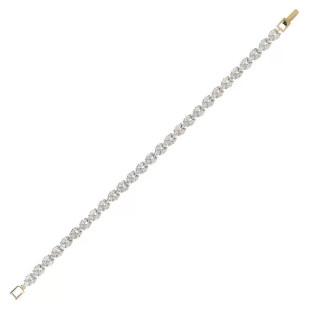 Discount Bracciale Tennis Dorato Con Zirconi Cubici Bracciali