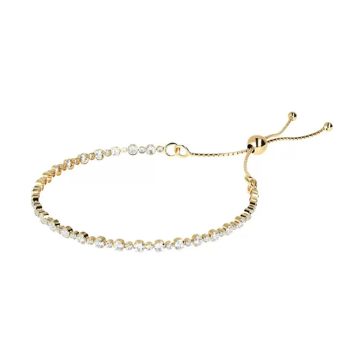 Shop Bracciale Tennis Dorato Misto Con Zirconi Bracciali
