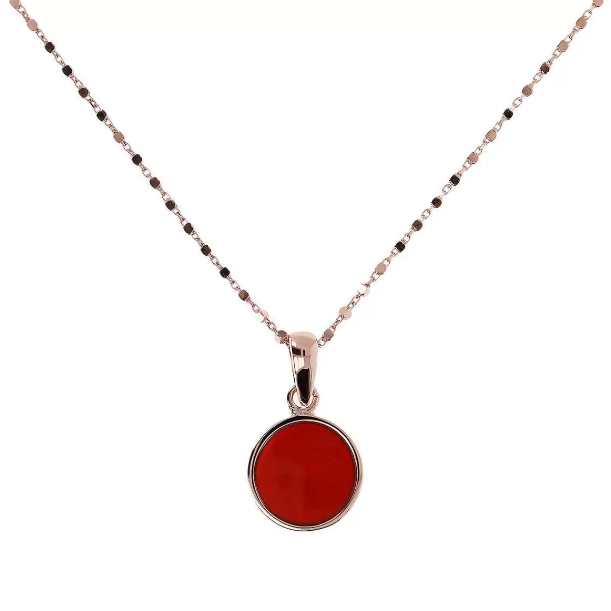 Shop Collana A Catena Cubo Con Pendente A Disco Piccolo In Pietra Naturale Collane