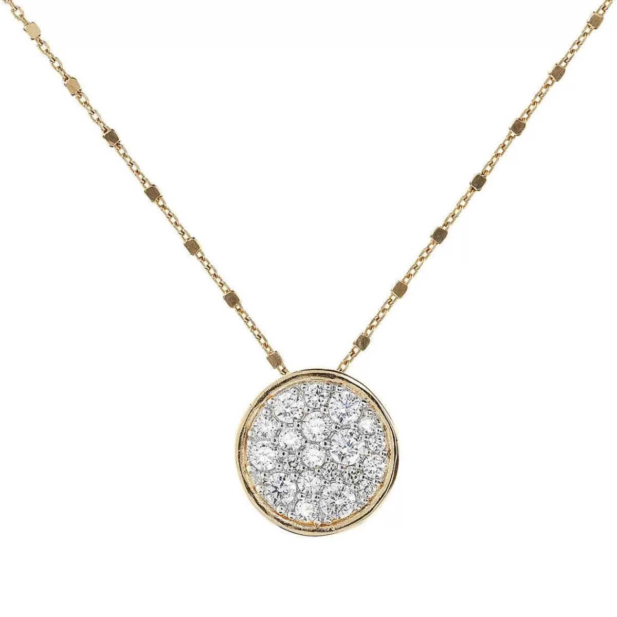 Clearance Collana A Catena Dorata Con Pave Rotondo In Zirconi Collane