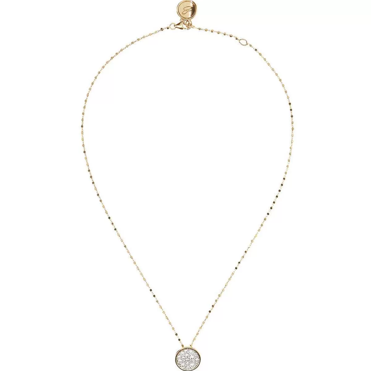Clearance Collana A Catena Dorata Con Pave Rotondo In Zirconi Collane