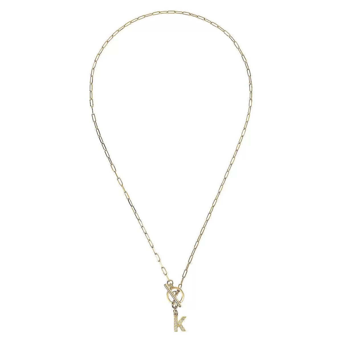 Flash Sale Collana A Catena Forzatina Dorata Con Pendente Lettera In Pave In Zirconi Collane