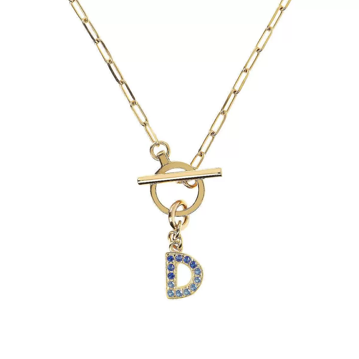 Flash Sale Collana A Catena Forzatina Dorata Con Pendente Lettera In Pave In Zirconi Collane