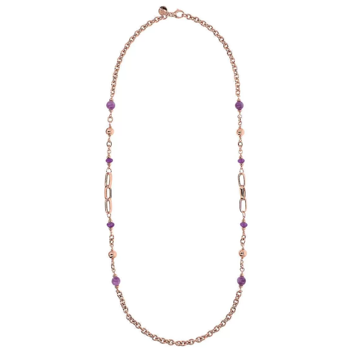Best Collana A Catena Rolo E Maglie Rettangolari Con Sfere Di Pietra Naturale Di Quarzite Collane