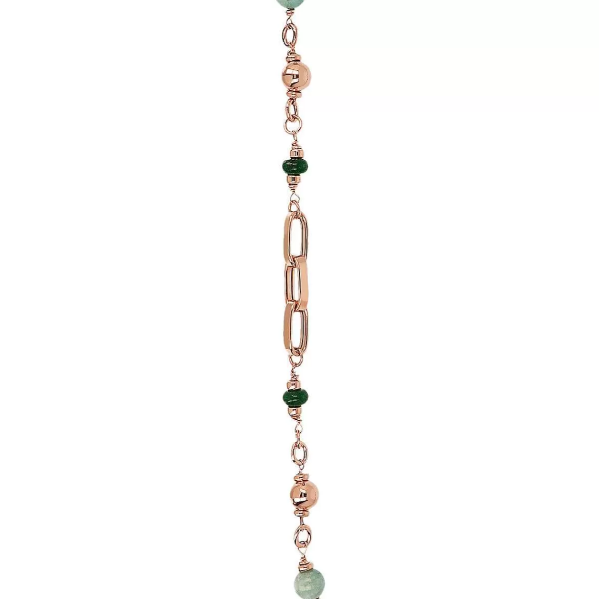 Best Collana A Catena Rolo E Maglie Rettangolari Con Sfere Di Pietra Naturale Di Quarzite Collane