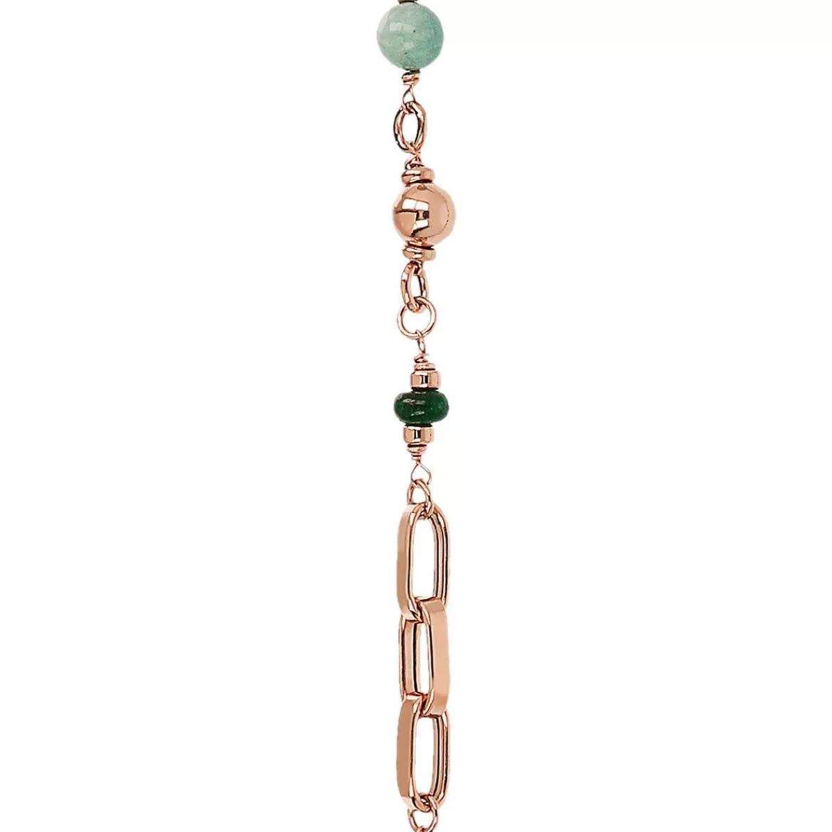 Best Collana A Catena Rolo E Maglie Rettangolari Con Sfere Di Pietra Naturale Di Quarzite Collane