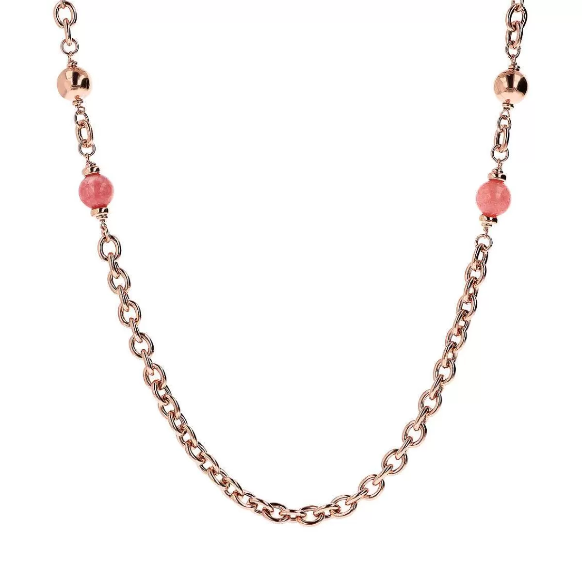 Best Collana A Catena Rolo E Maglie Rettangolari Con Sfere Di Pietra Naturale Di Quarzite Collane