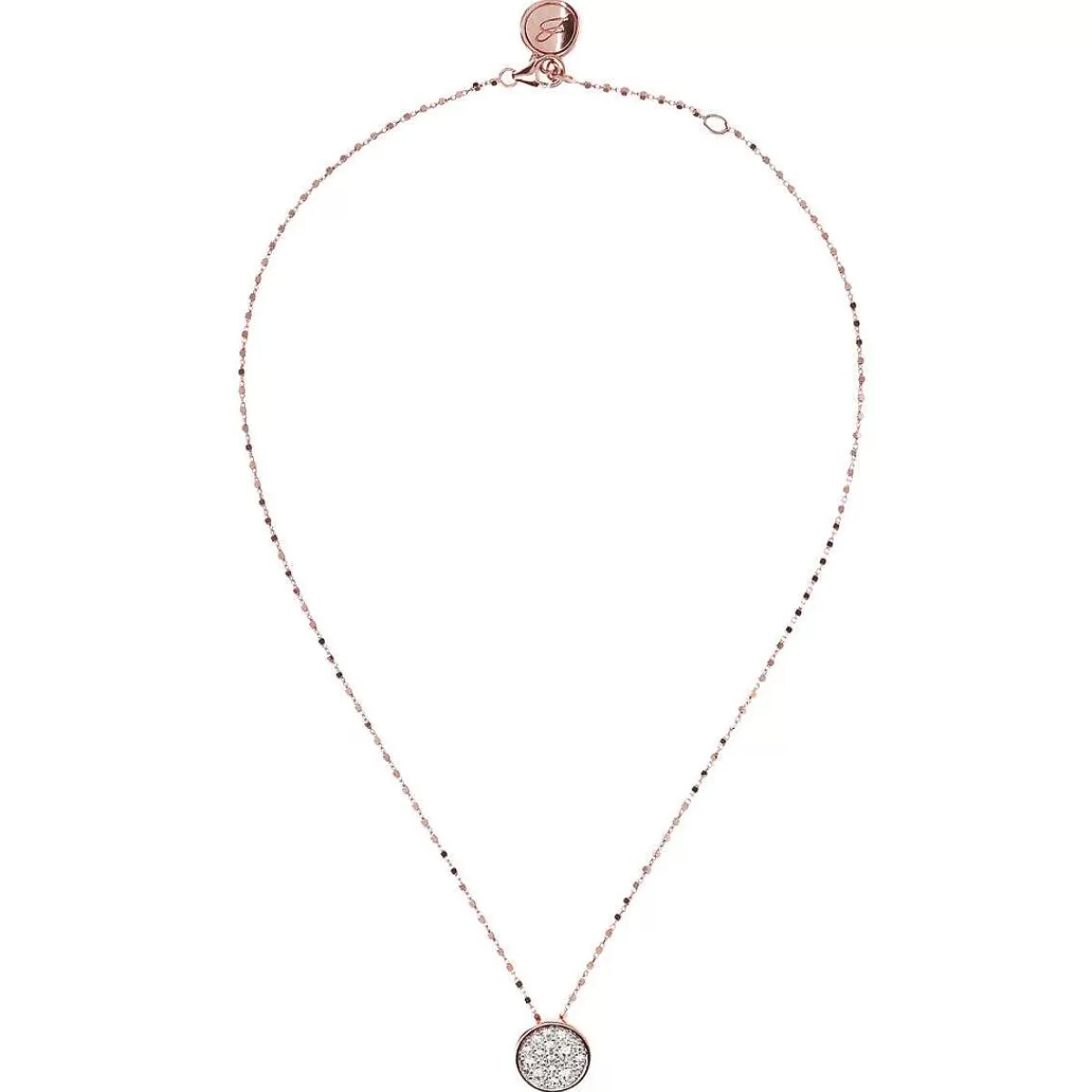 Best Sale Collana Catena Cubetti Con Pendente Tondo In Pave Collane