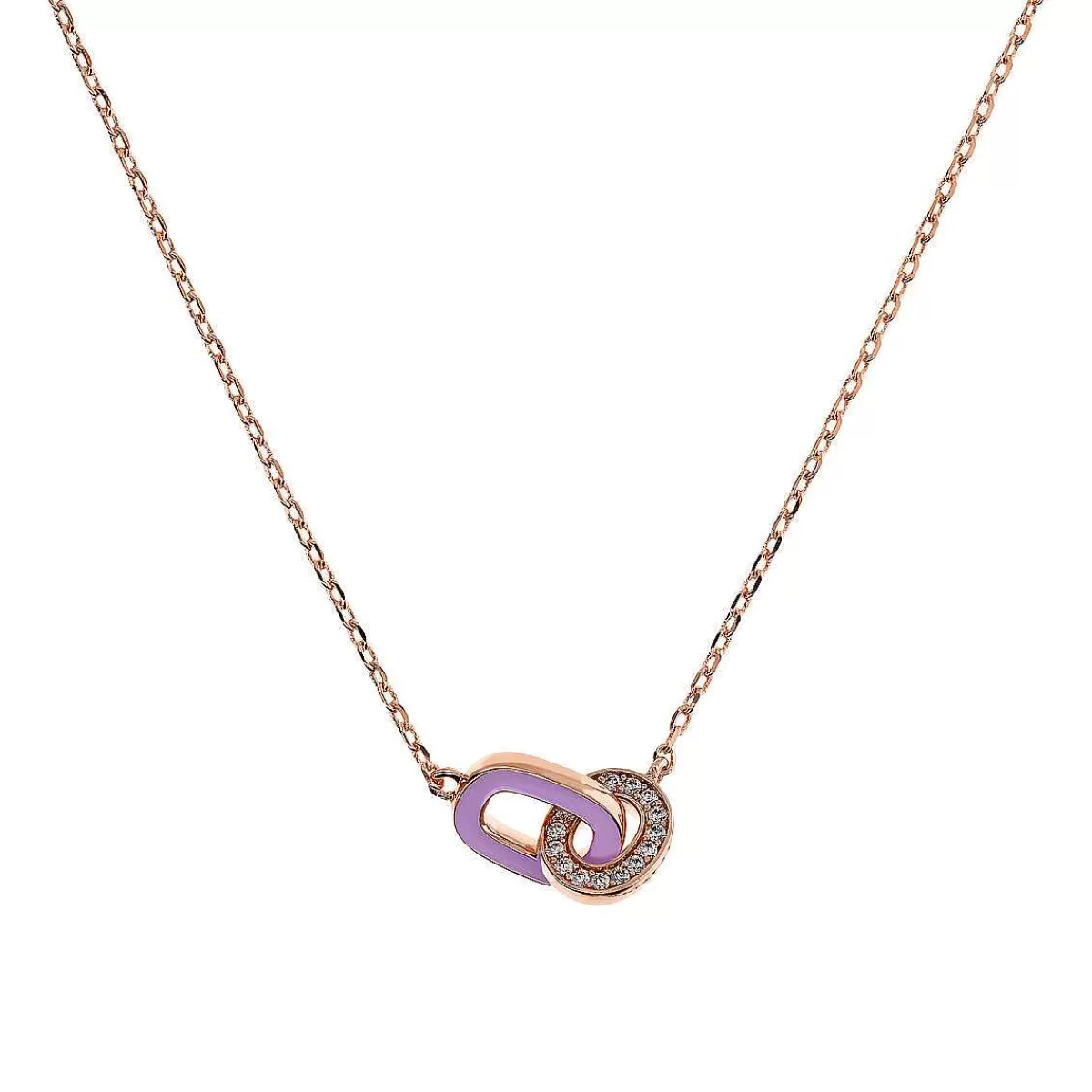 Shop Collana Catena Forzatina Con Doppia Maglia Smaltata E Pave Di Cubic Zirconia Collane