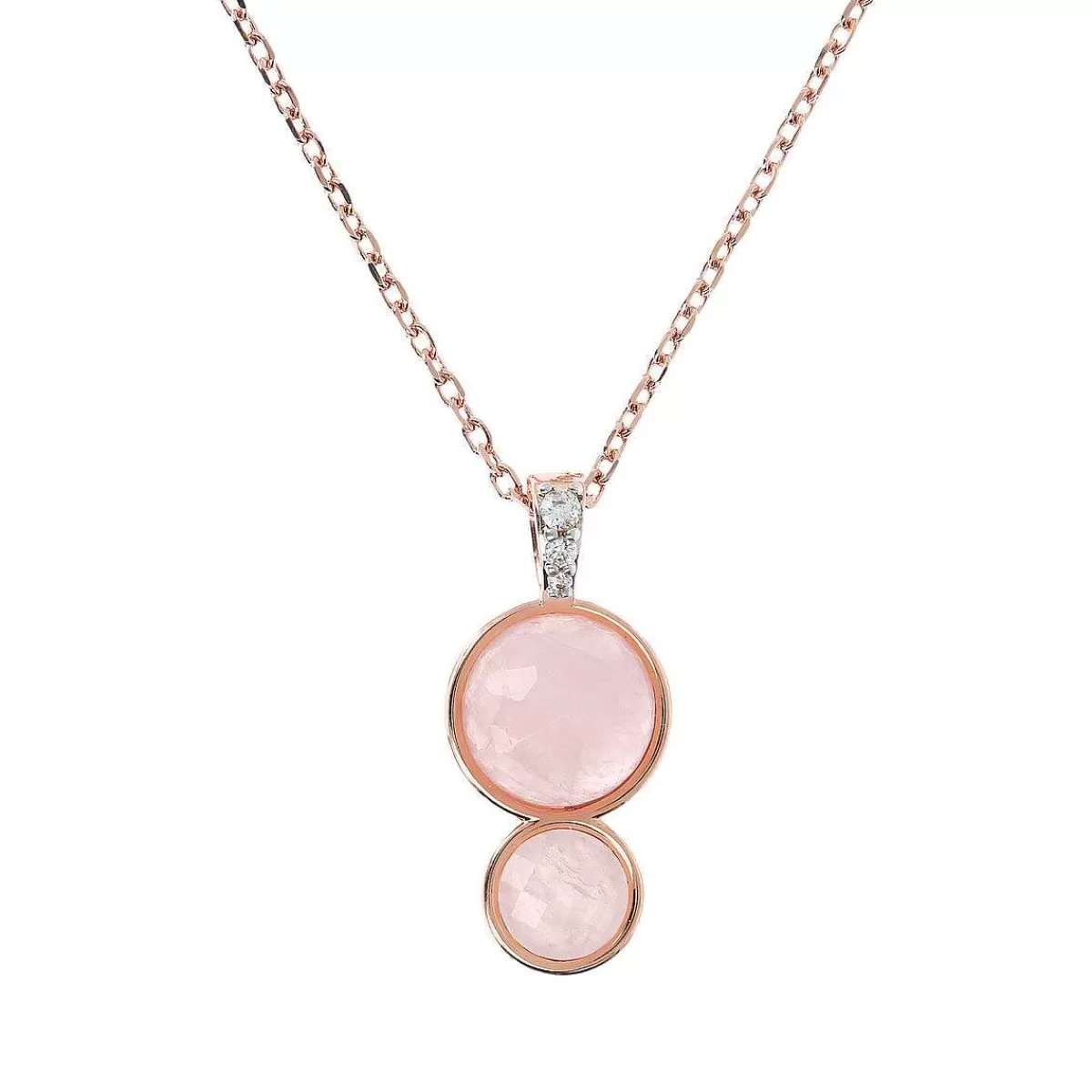 Fashion Collana Catena Forzatina Con Pendente Graduato In Pietre Naturali Tonde E Pave Collane