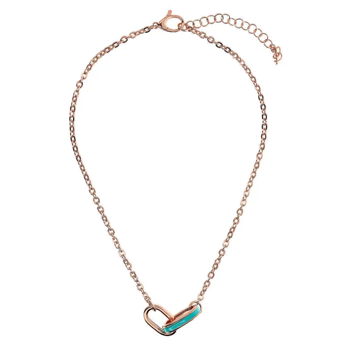 Hot Collana Catena Rolo Con Pendente A Maglie Ovali Smaltate Collane