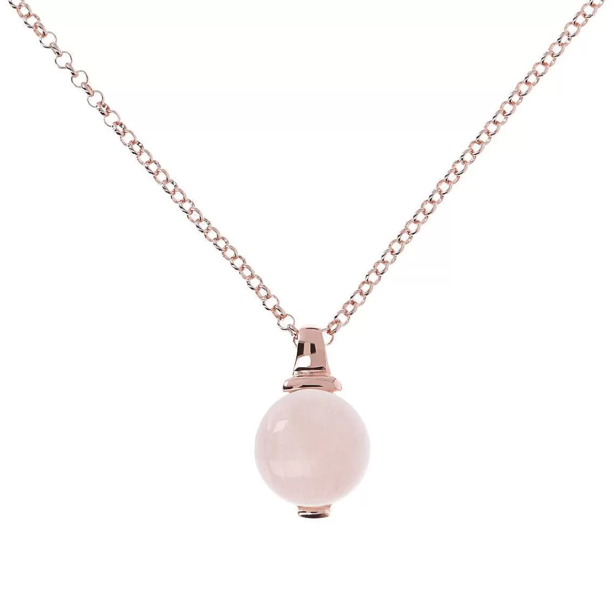 Clearance Collana Catena Rolo Con Pendente Sfera Piccola In Pietra Naturale Collane
