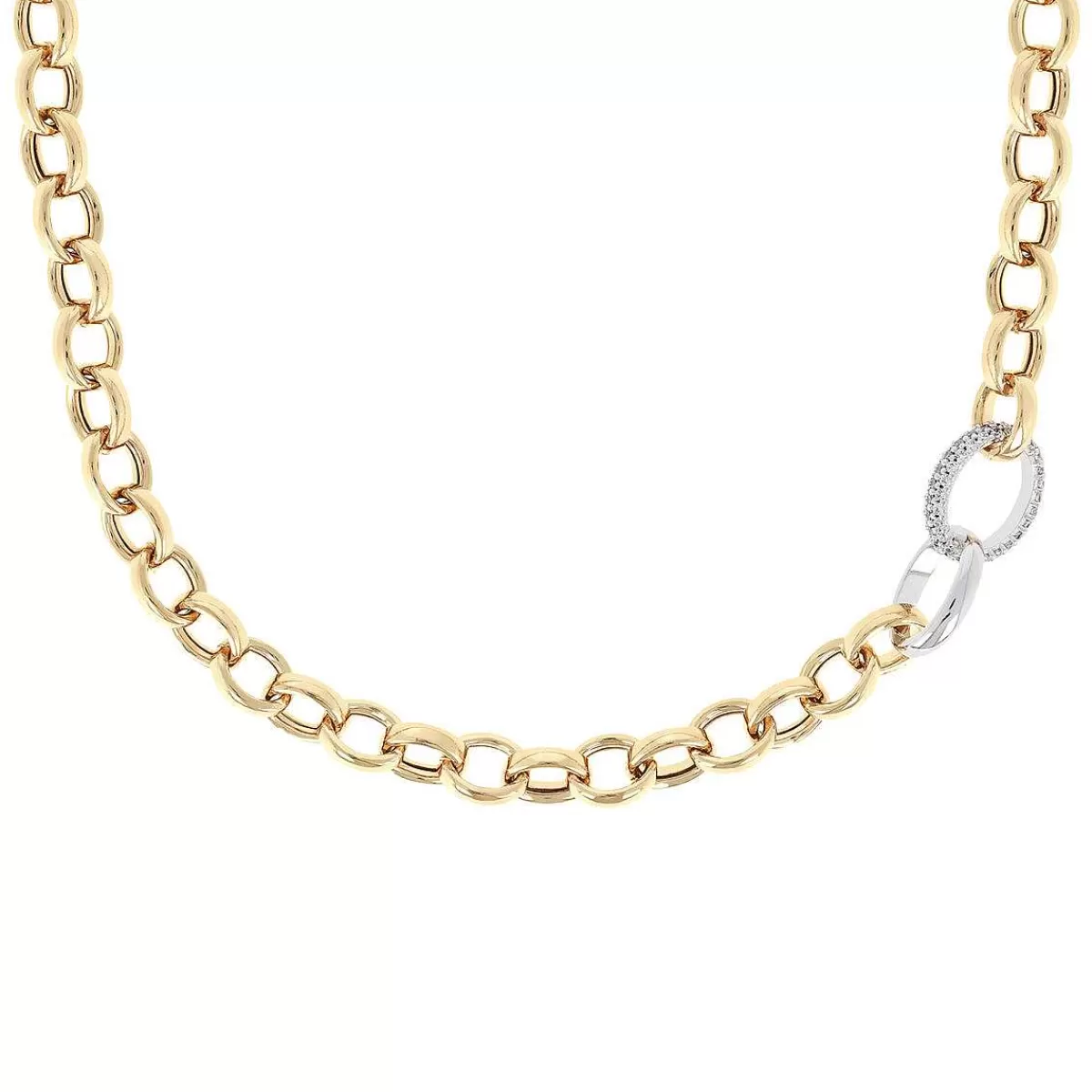 Cheap Collana Catena Rolo Dorata Ed Elemento Pave In Cubic Zirconia Collane