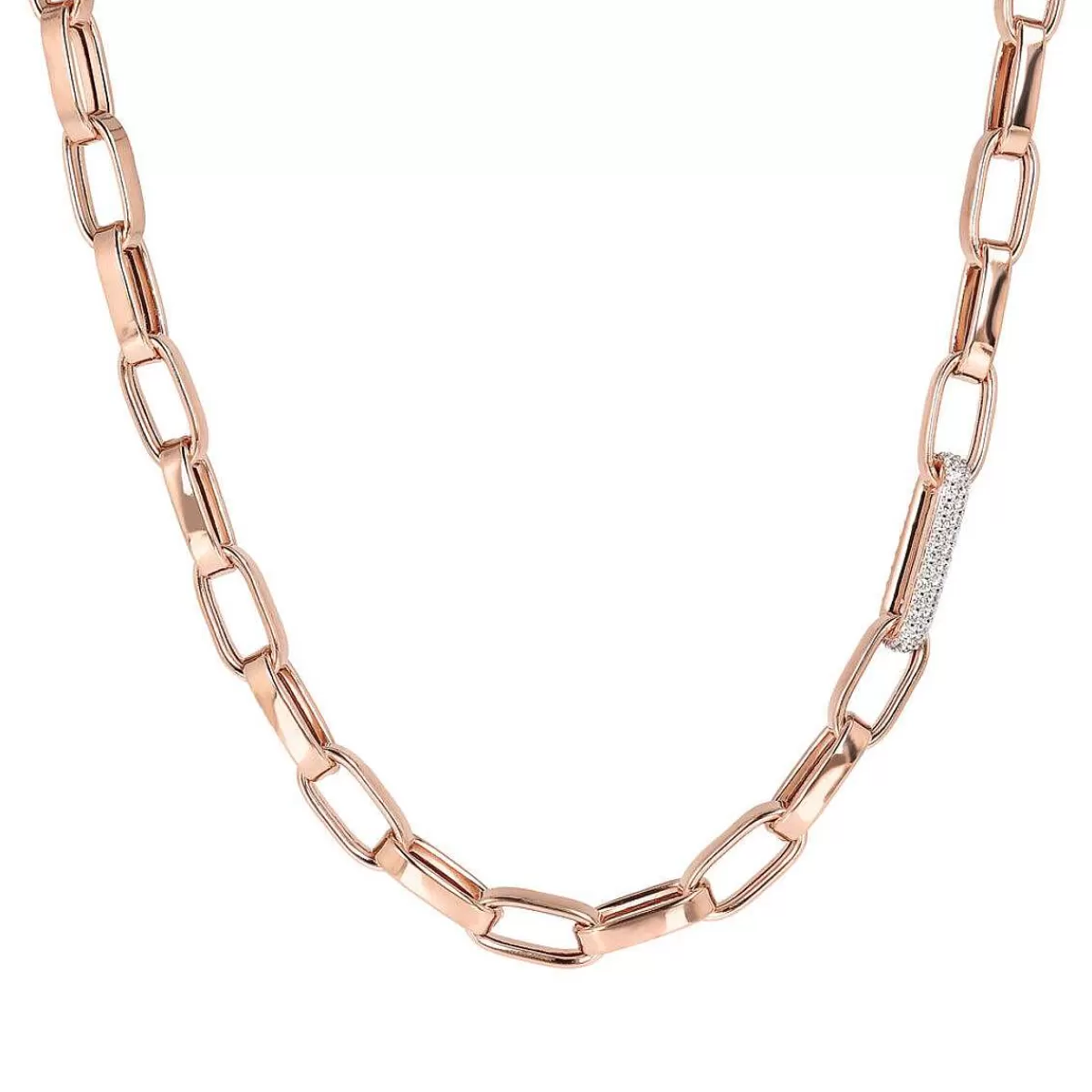 Sale Collana Con Catena Forzatina Spessa E Dettaglio Pave Collane