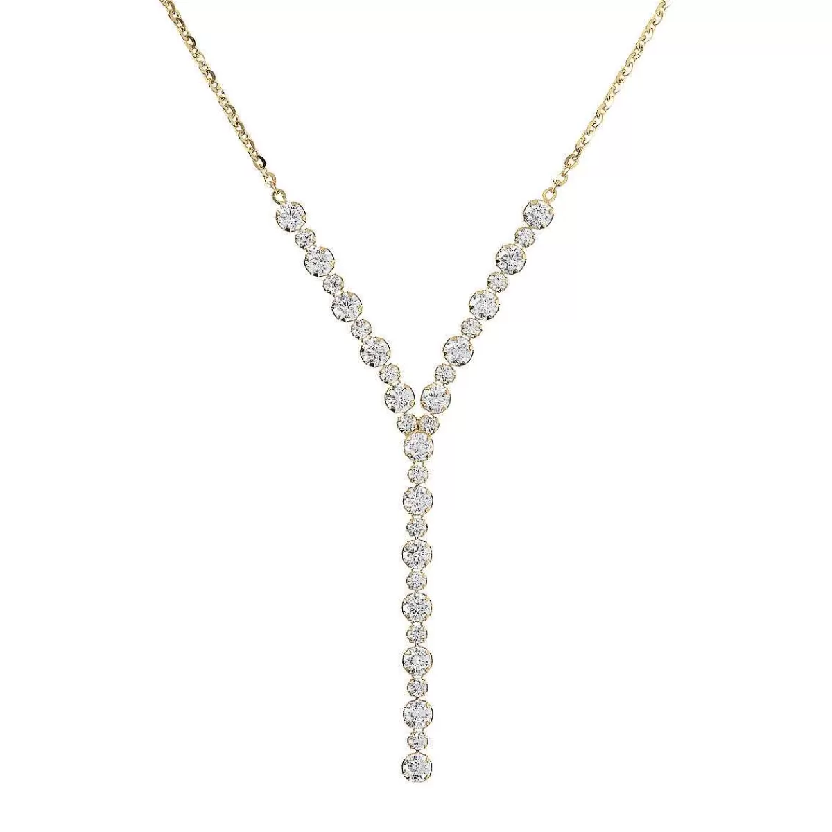 New Collana Con Cravatta Dorata Con Centrotavola Tennis In Zirconi Cubici Collane