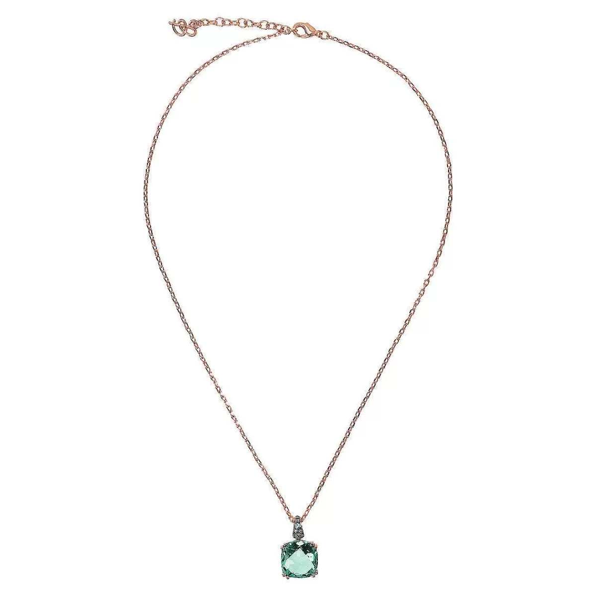 New Collana Con Gemma Prisma Quadrata E Pave Collane