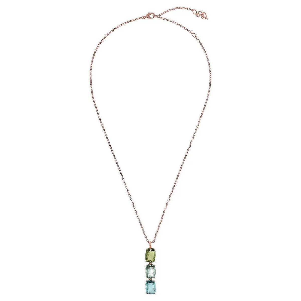 Cheap Collana Con Gemme Prisma Verde E Blu Taglio Mosaico Collane