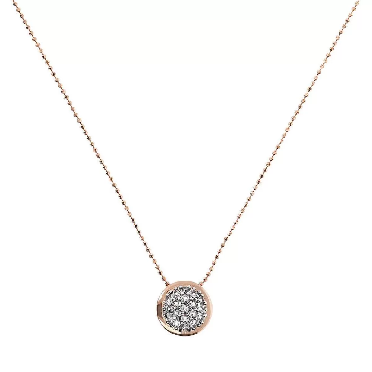 Shop Collana Con Pendente Tondo In Pave Di Cubic Zirconia Collane