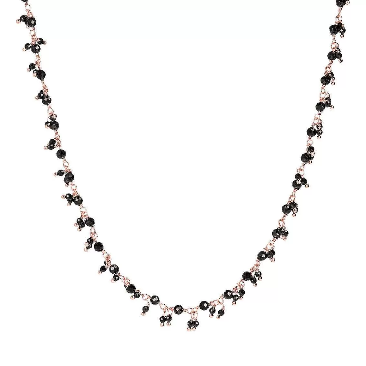 Cheap Collana Con Piccoli Pendenti In Pietra Naturale Spinello Nero Collane