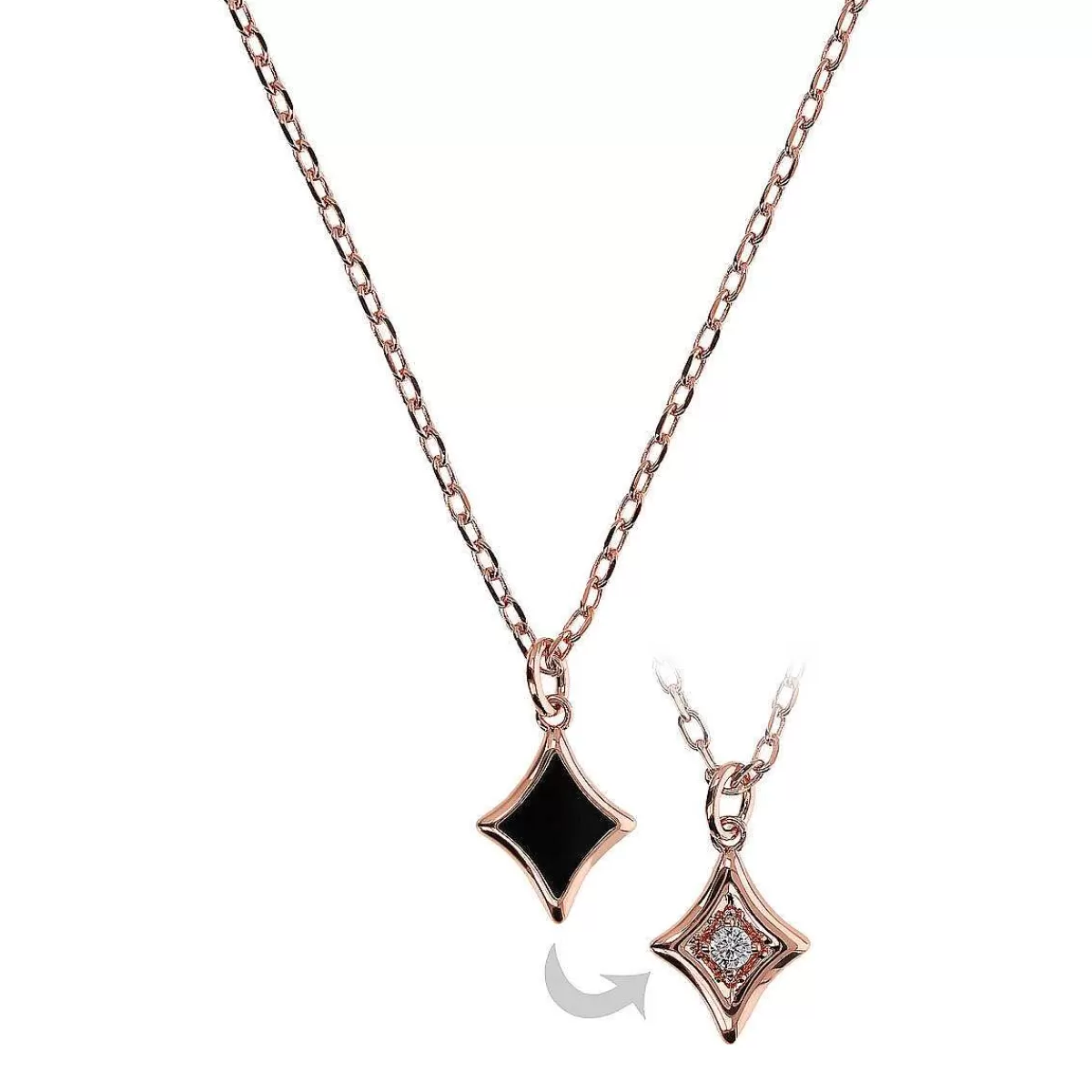 Store Collana Con Pietra Naturale Sfaccettata E Pendente Etoile E Cubic Zirconia Collane
