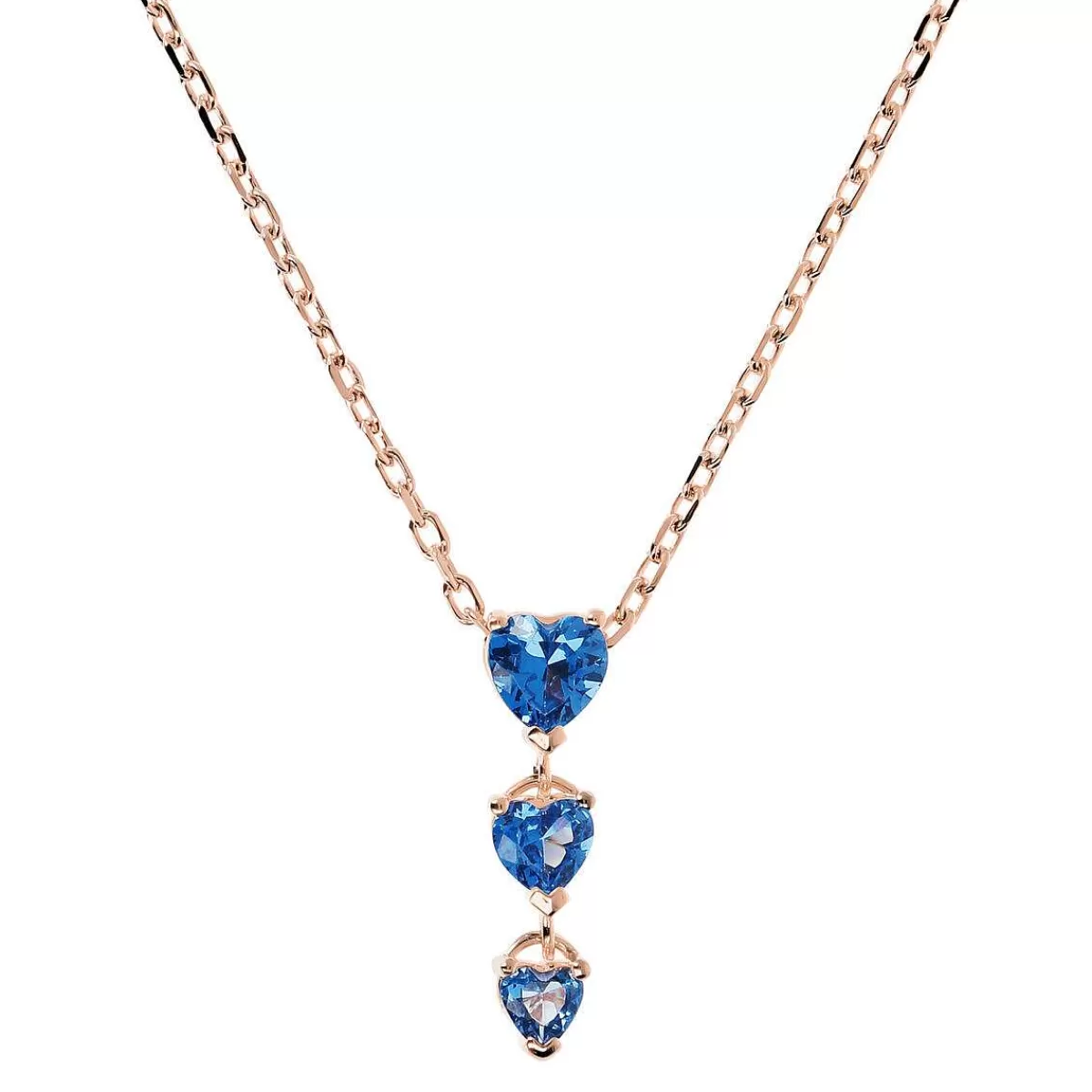 Hot Collana Con Tre Cuori Graduati In Zirconi Collane