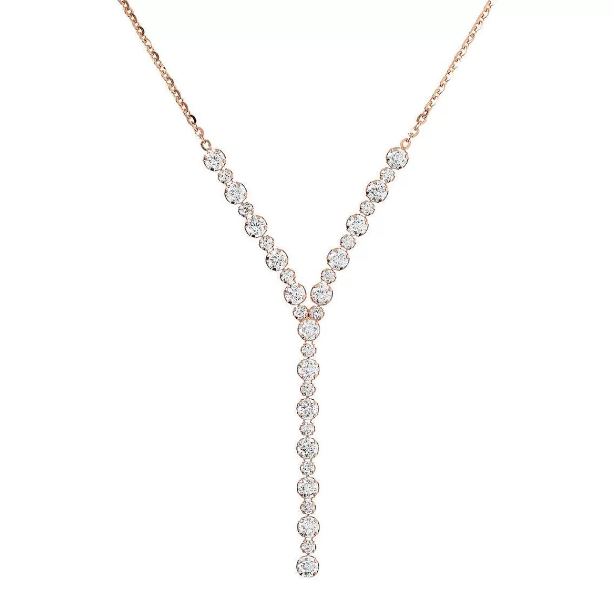 Outlet Collana Cravatta Con Catena Forzatina E Tennis Centrale In Cubic Zirconia Collane